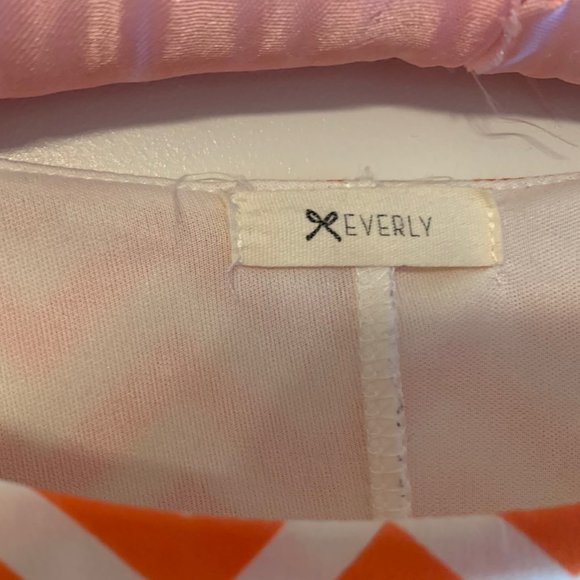 Orange/White Chevron long tunic or shirt dress - Picture 2 of 5